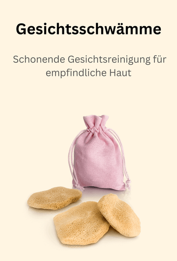 Gesichtsschwämme aus Naturschwamm mit rosa Beutel – ideal für die schonende Reinigung empfindlicher Haut