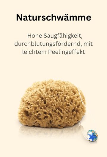 Naturschwamm mit hoher Saugfähigkeit – fördert die Durchblutung und wirkt leicht peelend, ideal als Duschschwamm