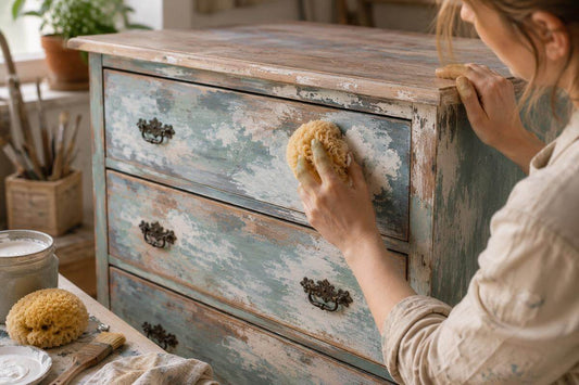 Möbel Shabby Chic: Schwammtechnik für lebendige Patina