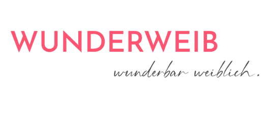 Wunderweib Logo mit dem Slogan 'wunderbar weiblich' – Plattform für natürliche Körperpflege und weibliche Themen.