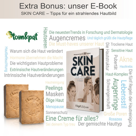 Kostenloser Skincare-Bonus beim Kauf der Aleppo-Seife – eBook zur natürlichen Hautpflege