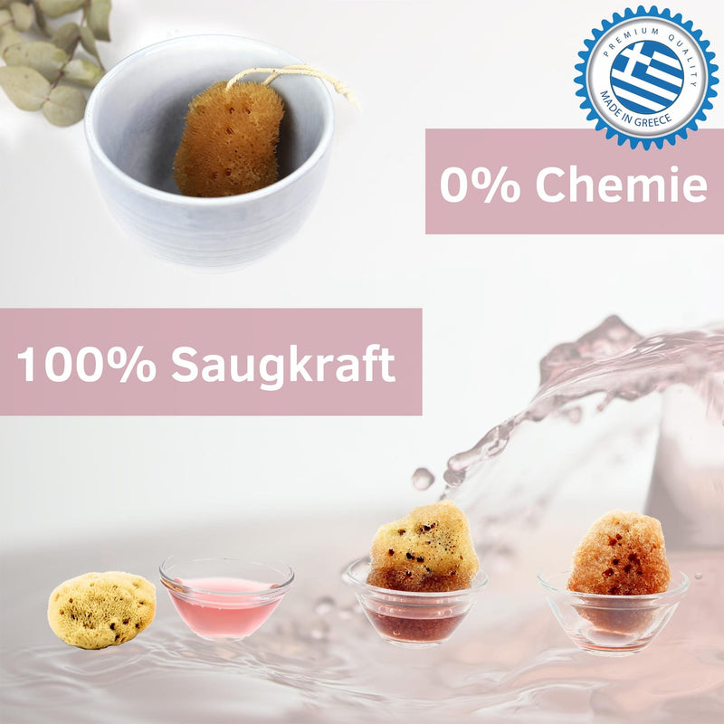 Menstruationsschwamm mit Kordel aus Naturschwamm aus Griechenland