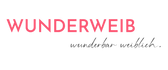 Pinkes Wunderweib-Logo mit Slogan 'wunderbar weiblich' als Frauenportal-Partner von tom&pat