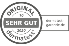 Original-Dermatest-Siegel mit der Bewertung sehr gut